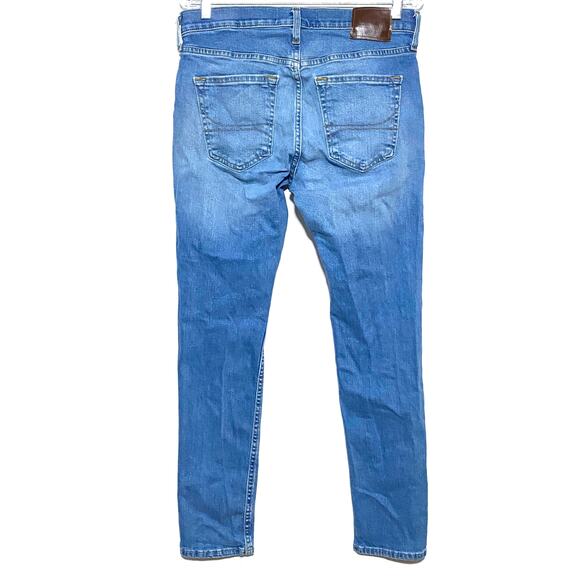 Hollister Jeans Skinny Epic Flex Mens 31 x 32 Light Wash Distressed Whiskered - Picture 10 of 12